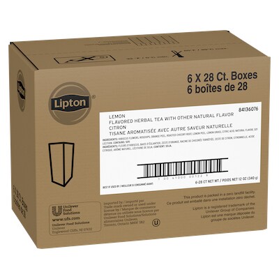 Lipton® Hot Tea Lemon 6 x 28 bags - Lipton varieties such as the Lipton® Hot Tea Lemon (6 x 28 bags) suit every mood.